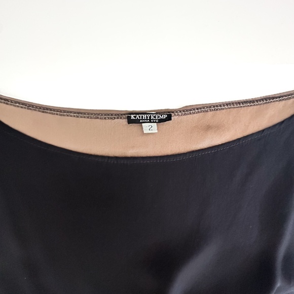 Kathy Kemp 'Anna' Made in NYC Peplum Color Block Blouse - Size Medium - Picture 5 of 7